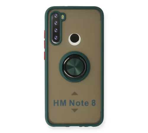 Xiaomi Redmi Note 8 Kılıf Montreal Yüzüklü Silikon Kapak - Yeşil