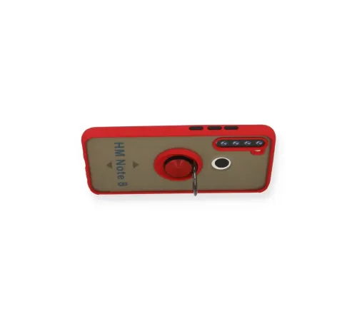 Xiaomi Redmi Note 8 Kılıf Montreal Yüzüklü Silikon Kapak - Kırmızı