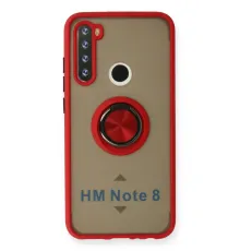 Xiaomi Redmi Note 8 Kılıf Montreal Yüzüklü Silikon Kapak - Kırmızı