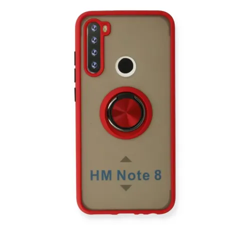 Xiaomi Redmi Note 8 Kılıf Montreal Yüzüklü Silikon Kapak - Kırmızı