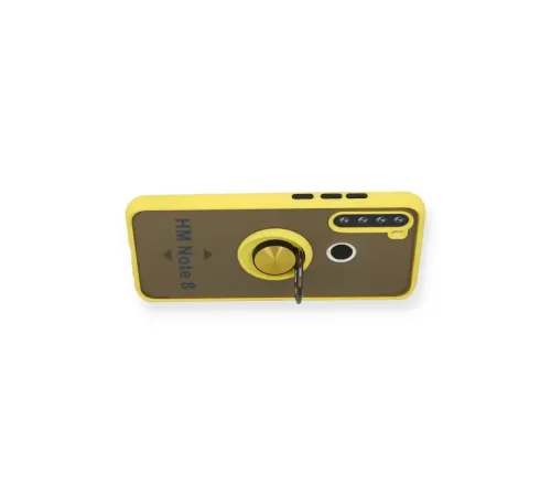 Xiaomi Redmi Note 8 Kılıf Montreal Yüzüklü Silikon Kapak - Sarı