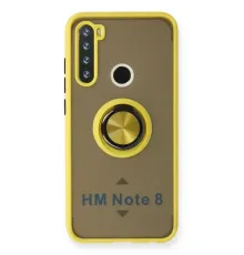 Xiaomi Redmi Note 8 Kılıf Montreal Yüzüklü Silikon Kapak - Sarı