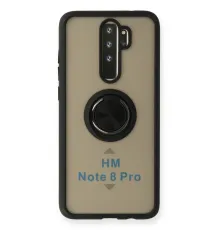 Xiaomi Redmi Note 8 Pro Kılıf Montreal Yüzüklü Silikon Kapak - Siyah