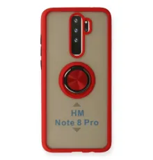 Xiaomi Redmi Note 8 Pro Kılıf Montreal Yüzüklü Silikon Kapak - Kırmızı