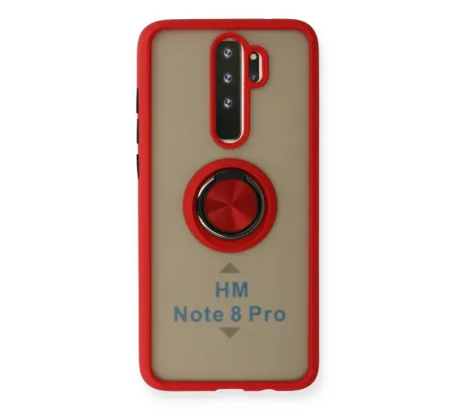 Xiaomi Redmi Note 8 Pro Kılıf Montreal Yüzüklü Silikon Kapak - Kırmızı