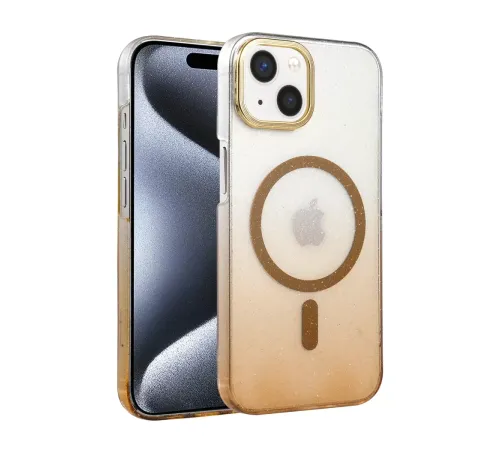 Apple iPhone 15 Plus Glossy Magsafe Kapak - Çöl Titanyum