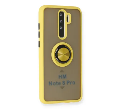 Xiaomi Redmi Note 8 Pro Kılıf Montreal Yüzüklü Silikon Kapak - Sarı