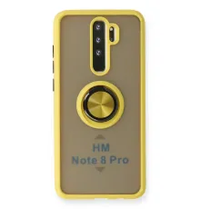Xiaomi Redmi Note 8 Pro Kılıf Montreal Yüzüklü Silikon Kapak - Sarı