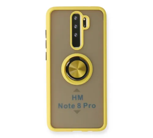 Xiaomi Redmi Note 8 Pro Kılıf Montreal Yüzüklü Silikon Kapak - Sarı