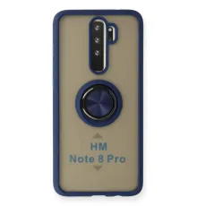 Xiaomi Redmi Note 8 Pro Kılıf Montreal Yüzüklü Silikon Kapak - Lacivert