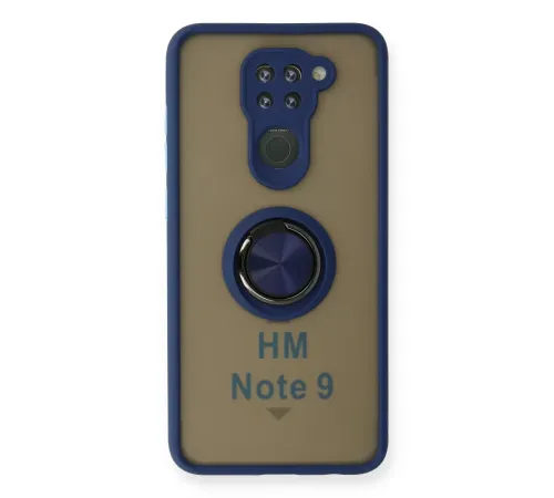 Xiaomi Redmi Note 9 Kılıf Montreal Yüzüklü Silikon Kapak - Lacivert