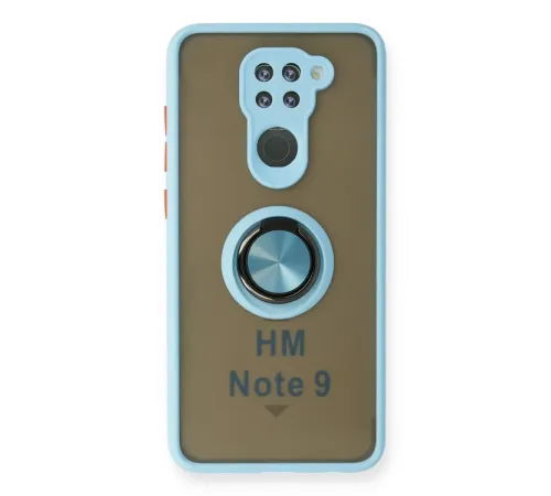 Xiaomi Redmi Note 9 Kılıf Montreal Yüzüklü Silikon Kapak - Buz Mavi