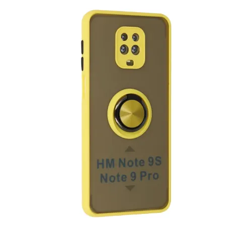 Xiaomi Redmi Note 9 Pro Kılıf Montreal Yüzüklü Silikon Kapak - Sarı