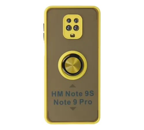 Xiaomi Redmi Note 9 Pro Kılıf Montreal Yüzüklü Silikon Kapak - Sarı