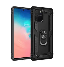Samsung Galaxy A91 / S10 Lite Kılıf Sofya Yüzüklü Silikon Kapak - Siyah