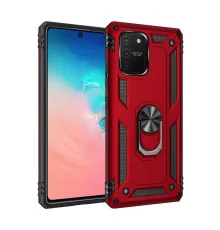 Samsung Galaxy A91 / S10 Lite Kılıf Sofya Yüzüklü Silikon Kapak - Kırmızı