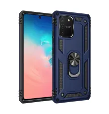 Samsung Galaxy A91 / S10 Lite Kılıf Sofya Yüzüklü Silikon Kapak - Lacivert