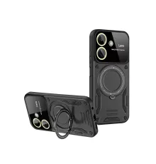 Xiaomi Redmi 13C Kılıf Joy Lens Standlı Kapak - Siyah