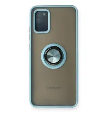 Samsung Galaxy A02S Kılıf Montreal Yüzüklü Silikon Kapak - Buz Mavi