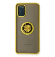 Samsung Galaxy A02S Kılıf Montreal Yüzüklü Silikon Kapak - Sarı
