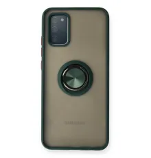Samsung Galaxy A02S Kılıf Montreal Yüzüklü Silikon Kapak - Yeşil