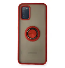 Samsung Galaxy A02S Kılıf Montreal Yüzüklü Silikon Kapak - Kırmızı