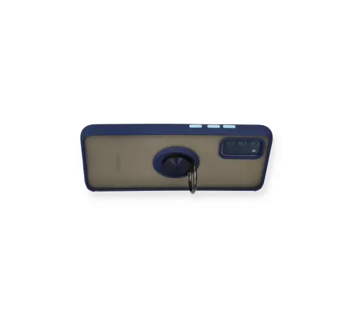 Samsung Galaxy A02S Kılıf Montreal Yüzüklü Silikon Kapak - Lacivert