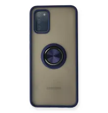 Samsung Galaxy A02S Kılıf Montreal Yüzüklü Silikon Kapak - Lacivert