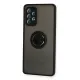 Samsung Galaxy A72 Kılıf Montreal Yüzüklü Silikon Kapak - Siyah