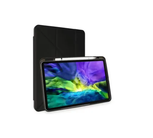 Apple iPad Pro 11 (2021) Kılıf Kalemlikli Hugo Tablet Kılıfı - Siyah