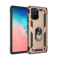 Samsung Galaxy A91 / S10 Lite Kılıf Sofya Yüzüklü Silikon Kapak - Gold