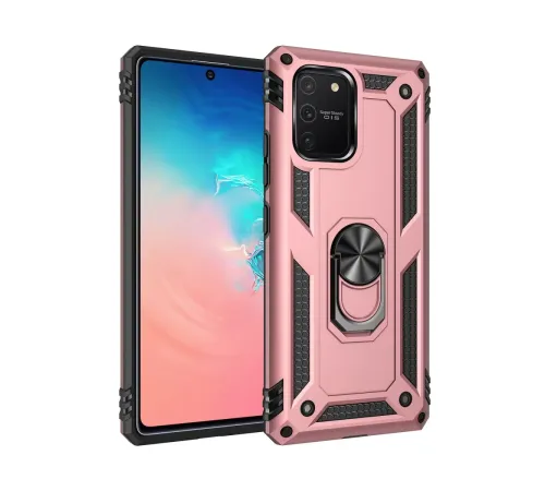 Samsung Galaxy A91 / S10 Lite Kılıf Sofya Yüzüklü Silikon Kapak - Rose