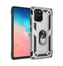 Samsung Galaxy A91 / S10 Lite Kılıf Sofya Yüzüklü Silikon Kapak - Gümüş