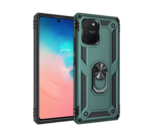 Samsung Galaxy A91 / S10 Lite Kılıf Sofya Yüzüklü Silikon Kapak - Yeşil