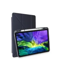 Apple iPad Pro 11 (2021) Kılıf Kalemlikli Hugo Tablet Kılıfı - Lacivert