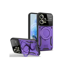 Xiaomi Redmi Note 12 Pro 5G Kılıf Joy Lens Standlı Kapak - Mor