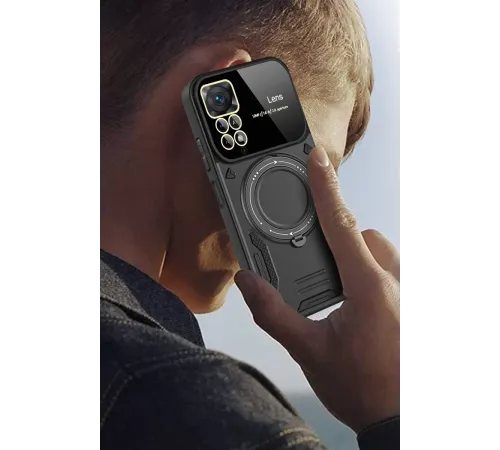 Xiaomi Redmi Note 12 Pro 4G Kılıf Joy Lens Standlı Kapak - Kırmızı