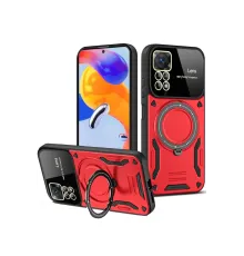 Xiaomi Redmi Note 12 Pro 4G Kılıf Joy Lens Standlı Kapak - Kırmızı