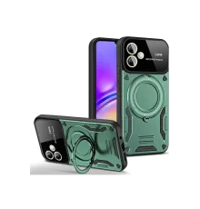 Samsung Galaxy A05 Kılıf Joy Lens Standlı Kapak - Koyu Yeşil