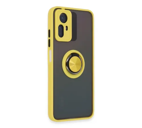 Xiaomi Redmi Note 12S Kılıf Montreal Yüzüklü Silikon Kapak - Sarı