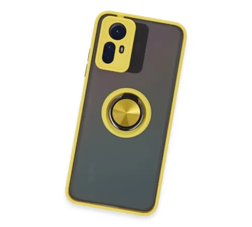Xiaomi Redmi Note 12S Kılıf Montreal Yüzüklü Silikon Kapak - Sarı