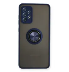 Samsung Galaxy A72 Kılıf Montreal Yüzüklü Silikon Kapak - Lacivert