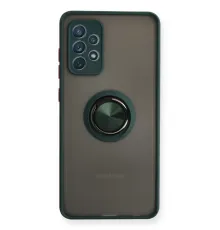 Samsung Galaxy A72 Kılıf Montreal Yüzüklü Silikon Kapak - Yeşil