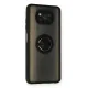 Xiaomi Pocophone X3 Kılıf Montreal Yüzüklü Silikon Kapak - Siyah
