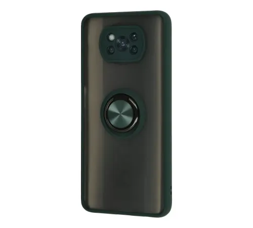 Xiaomi Pocophone X3 Kılıf Montreal Yüzüklü Silikon Kapak - Yeşil