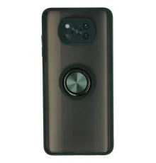Xiaomi Pocophone X3 Kılıf Montreal Yüzüklü Silikon Kapak - Yeşil