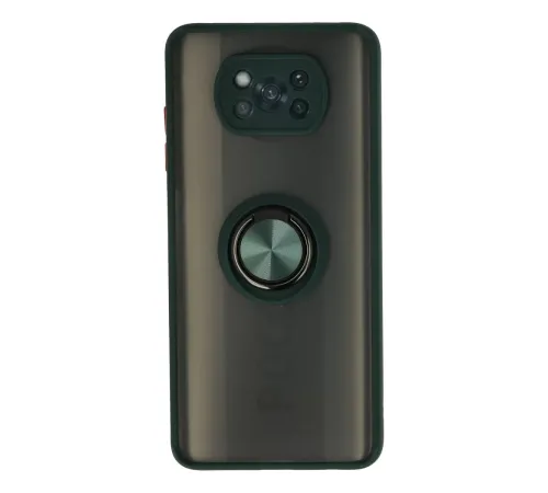Xiaomi Pocophone X3 Kılıf Montreal Yüzüklü Silikon Kapak - Yeşil