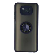 Xiaomi Pocophone X3 Kılıf Montreal Yüzüklü Silikon Kapak - Lacivert
