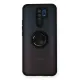 Xiaomi Redmi 9 Kılıf Montreal Yüzüklü Silikon Kapak - Siyah