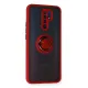 Xiaomi Redmi 9 Kılıf Montreal Yüzüklü Silikon Kapak - Kırmızı